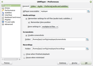 UMPlayer - Preferences