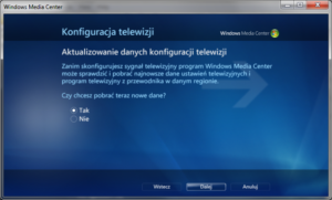 Aktualizowanie danych konfiguracji telewizji