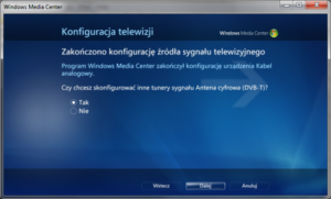 Konfiguracja tunera DVB-T (Antena cyfrowa)