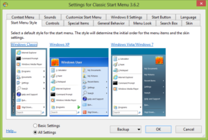 Classic Shell Settings