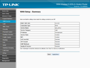 WAN Setup - Summary