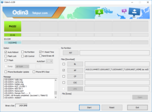 Odin3 flashing stock firmware - pass