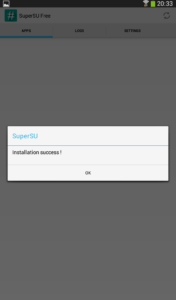 SuperSU - Installation success